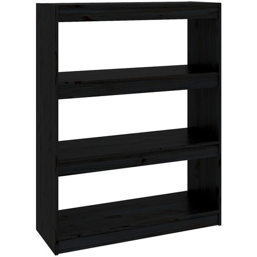 Maison Chic Knjižna omara - Knjižni regal črna 80x30x103,5 cm trdna borovina, (21725148) Slike