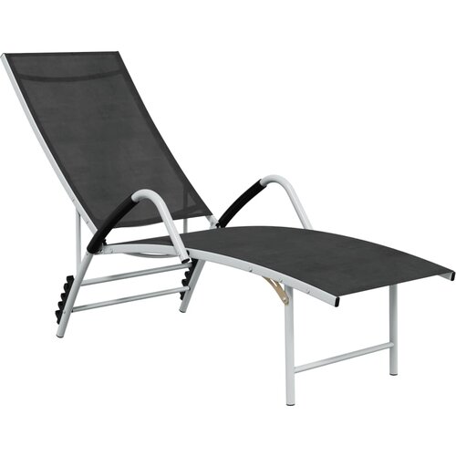 vidaXL Ležalnik iz tekstila in aluminija črn, (20663173) Cene