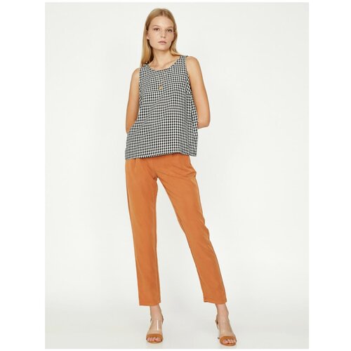 Koton Women&amp;#039;s Brown Lacing Detail Trousers Slike