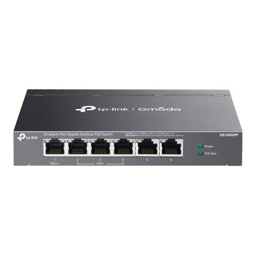 Tp-link Omada DS106GPP 6-portni gigabitni stolni PoE preklopnik, 3&times; PoE+ i 1&times; PoE++, 64 W Cijene