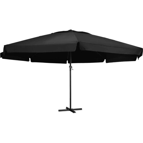  zunanji senčnik z aluminijastim drogom 600 cm črn Cene