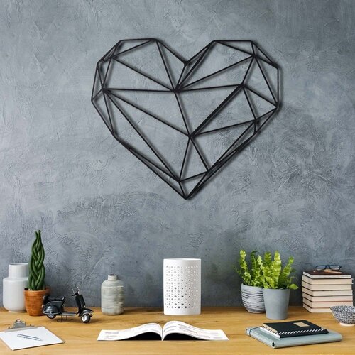 Wallity Zidna dekoracija Heart v2, 37x40 cm 2 mm, Crna Slike