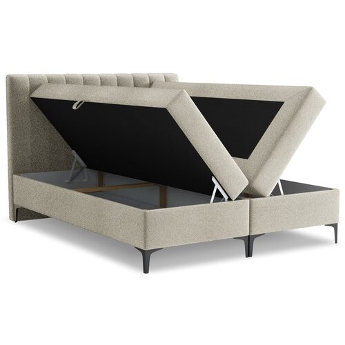 Makamii Sivorjava boxspring postelja s prostorom za shranjevanje 180x200 cm Puhala &amp;ndash; Slike