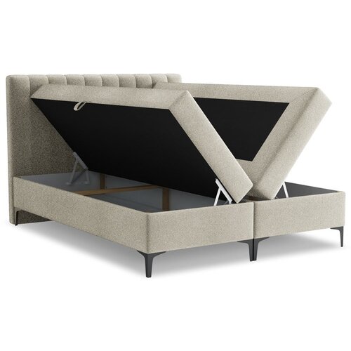 Makamii Smeđe-sivi boxspring krevet s prostorom za odlaganje 180x200 cm Puhala &amp;ndash; Slike