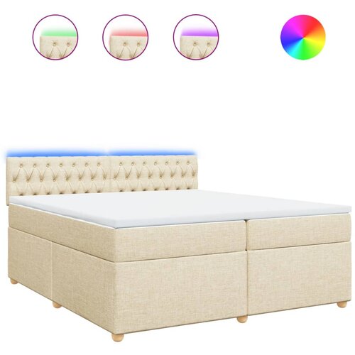 vidaXL Krevet s oprugama i madracem krem 200 x 200 cm od tkanine Cijene