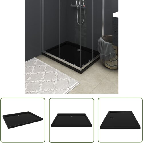 The Living Store Pravokotna ABS tuš kad črna 80x100 cm - Tuš Kad, (21738208) Cene