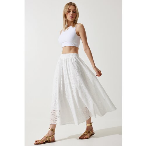 Happiness İstanbul Woman&amp;#039;s White Scalloped Princess Skirt Slike