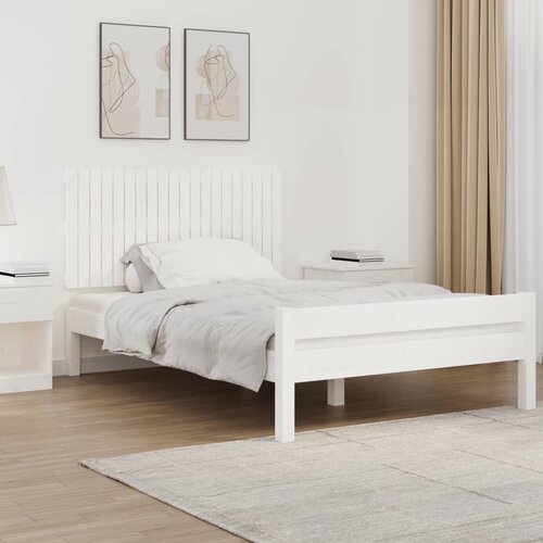 vidaXL Stensko posteljno vzglavje belo 127,5x3x60 cm trdna borovina Cene
