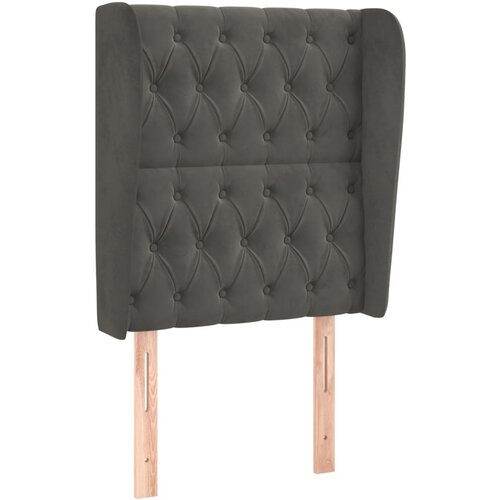 Maison Chic vzglavna omarica - nočna omarica - posteljna omarica z u&amp;scaron;esi temno sivo 83x23x118/128 cm žamet, (21711504) Slike