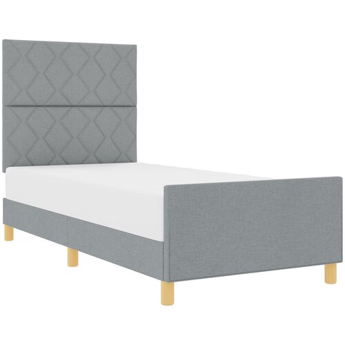 VidaXL Postelja Svetlo siva 100x200 cm Tkanina, (22048969) Slike