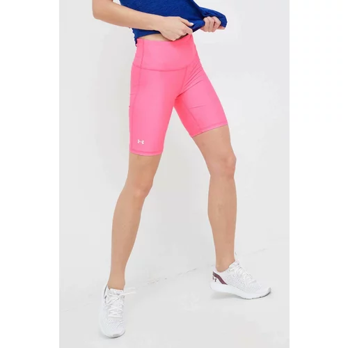 Under Armour Kratke hlače za trening za žene, boja: ljubičasta, glatki materijal, visoki struk