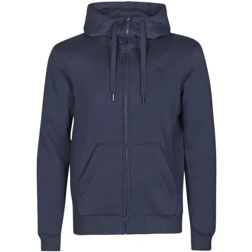 G-star Raw PREMIUM BASIC HOODED ZIP SWEATER Blue