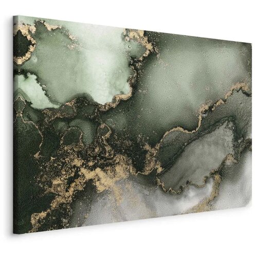  Slika - Green watercolour - abstraction inspired by the structure of marble 90x60 Standard Cene
