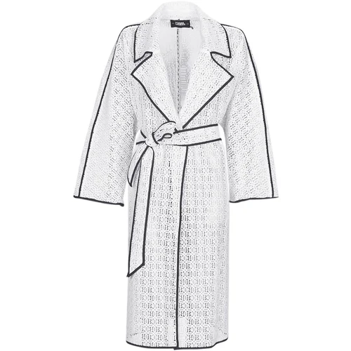 Karl Lagerfeld KL EMBROIDERED LACE COAT Bijela