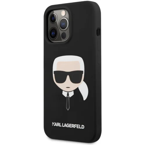 Karl Lagerfeld Originalen ovitek MagSafe ovitek KLHMP13XSLKHB za iPhone 13 Pro Max črna silikonska zaščita - Karls Head