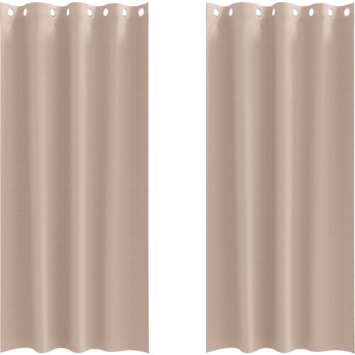 vidaXL Zavjese sa zavjesama 2 pcs Sivo-smeđa 260 x 140 cm Poliester Cene