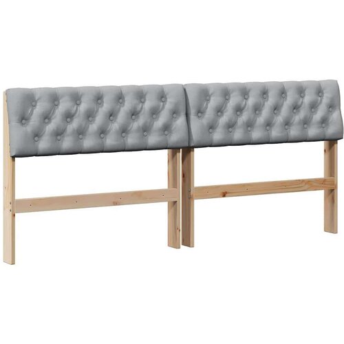 VidaXL tapecirani uzglavlje svijetlo siva 180 cm čvrsto borovo drvo Slike
