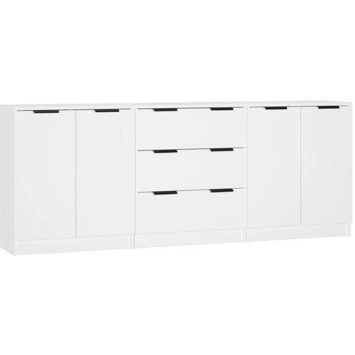 Maison Chic 3-delna Komoda - Predalnik bela konstruiran les, (21716847) Slike