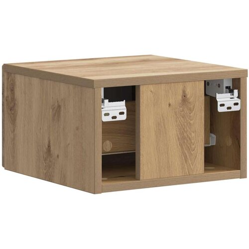  Noćni ormarić za montažu na zid s ladicama 2 pcs Hrast artisan Slike