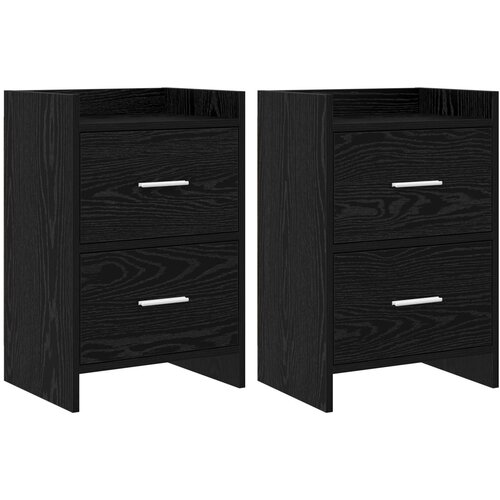 vidaXL Posteljne mize 2 pcs Črni hrast 40 x 30 x 60 cm Inženirski les, (5000247498) Cene