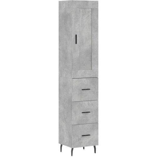  Visoka komoda siva betona 34,5x34x180 cm od konstruiranog drva Slike