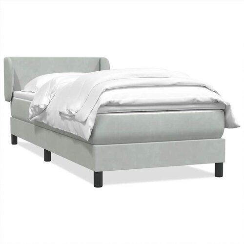 vidaXL Box Spring postelja z vzmetnico Svetlo siva 90x210 cm Velvet Cene