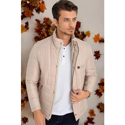 Dewberry M8625 MEN&amp;#039;S COAT-PLAIN BEIGE Slike
