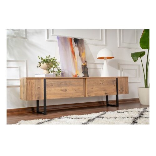Hanah home TV Komoda Serenity, 180x50x29.5cm, Braon-Crna Slike