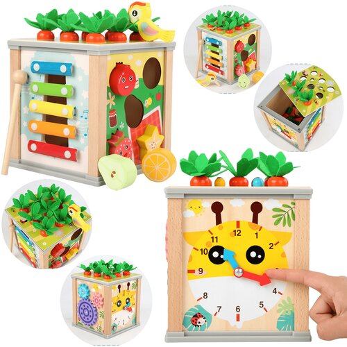  Drveni edukativni razvrstač kocki 5u1 puzzle box blocks Slike