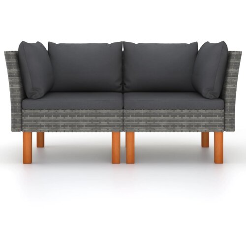 Maison Chic Kotni kavč - Sofa - Kanapei 2 kosa poli ratan in trden evkaliptus, (21727233) Cene