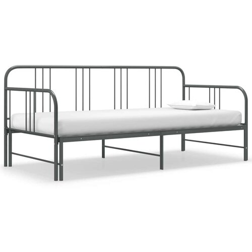 vidaXL Okvir za krevet na razvlačenje sivi metalni 90 x 200 cm Cene