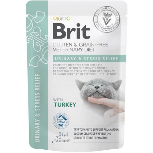Brit veterinary diet Brit GGF vet dieta za mačke Urinary&Stress Relief, vrečka - puran - 85 g 85 g Cene