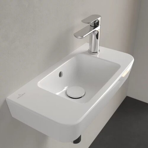 Villeroy Boch 4342R501 O.Novo Compact 50 x 25 cm keramični umivalnik z odprtino za armaturo desna izvedba Slike