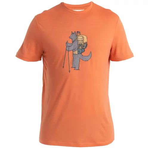 ICEBREAKER Funkcionalna majica 'Tech Lite III' siva / oranžna / pastelno oranžna