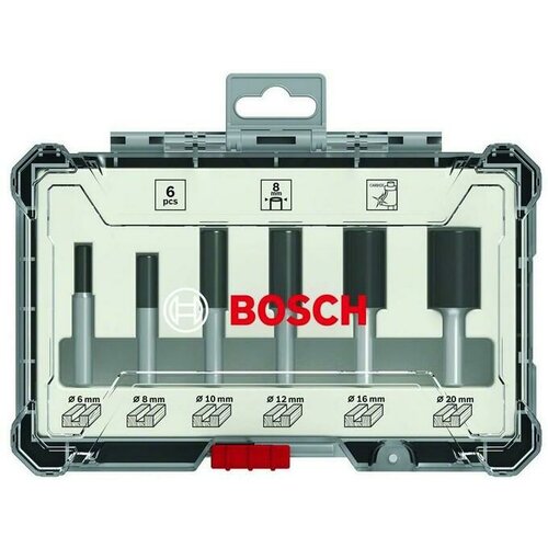 Bosch Komplet ravnih glodala, 6 komada, držač od 8 mm 2607017466 Slike
