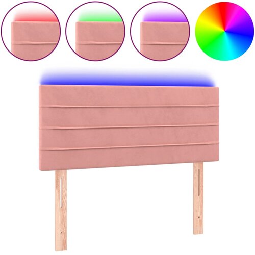vidaXL LED posteljno vzglavje roza 80x5x78/88 cm žamet, (20737742) Cene
