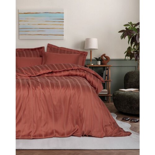 Bamboo Stripe - Tile Red Tile Red Double Quilt Cover Set Cene