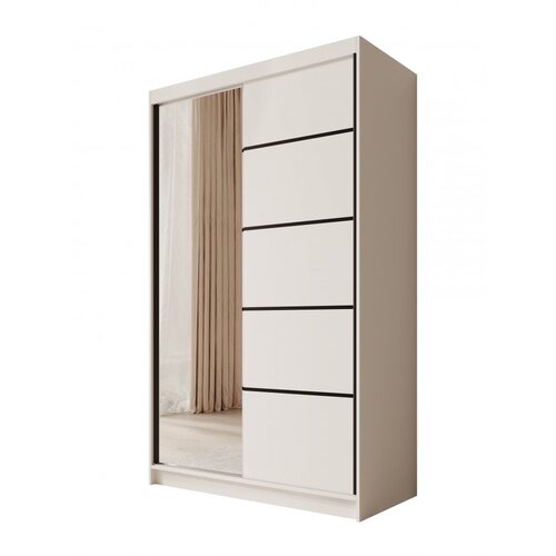 ADRK Klizni ormar Castello s ogledalom, 120 cm - BIJELA Slike