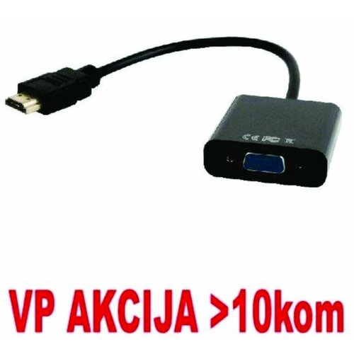 Gembird A-HDMI-VGA-04 HDMI to VGA and audio adapter cable, single port, black adapter Slike