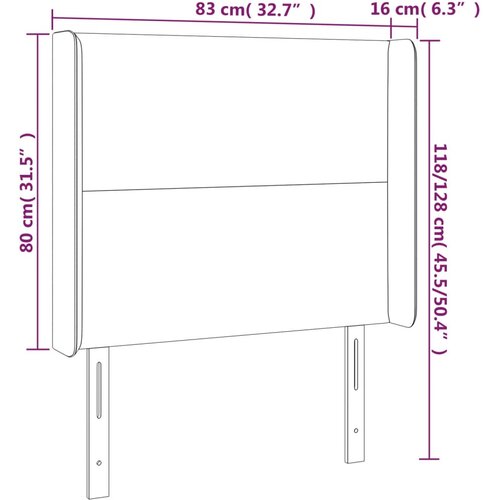  Uzglavlje s u&amp;scaron;ima crno 83x16x118/128 cm od umjetne kože Slike