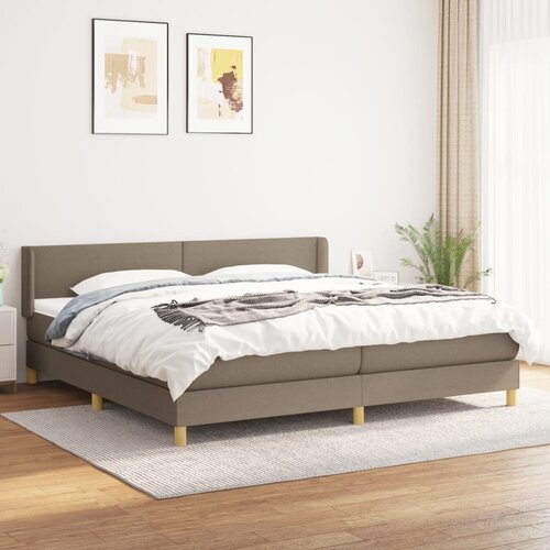 The Living Store Box spring postelja z vzmetnico taupe 200x200 cm blago - Box Spring Postelja, (21512126) Cene