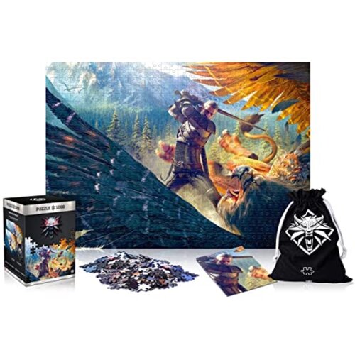 Lotte Good Loot The Witcher 3: Wild Hunt Gryffin Fight - 1000 kosov sestavljanke za odrasle in otroke, stare 14 let -68x48cm, igralna sestavljanka in torbo, (20834843) Cene