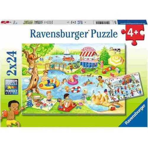 Ravensburger 2x24 delna sestavljanka Prosti čas ob jezeru 050574 Cene