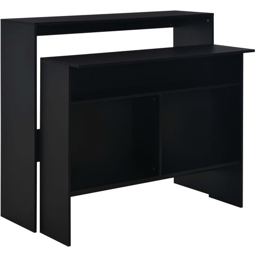  Barski stol s 2 stolne ploče crni 130 x 40 x 120 cm Cijene