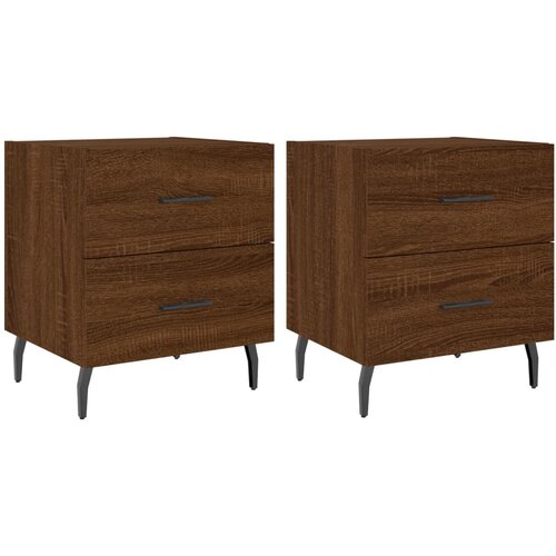 Maison Chic Dvo delni komplet Nočne omarice - Nočne mize rjavi hrast 40x35x47,5 cm inženirski les, (21689856) Cene