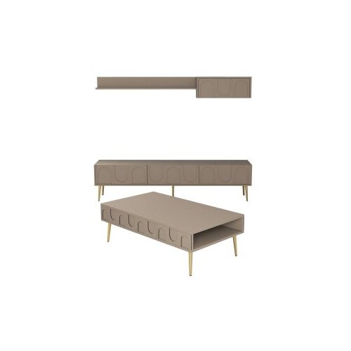Hanah home Set TV ormarić i klub stolić Lyon 3, 4 dijela, Smeđa Cijene