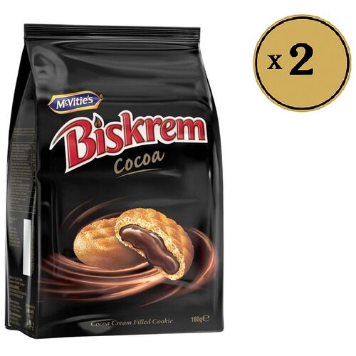 McVitie&amp;#039;s Biskrem biskvit sa kakao filom 160g, 2 komada Slike