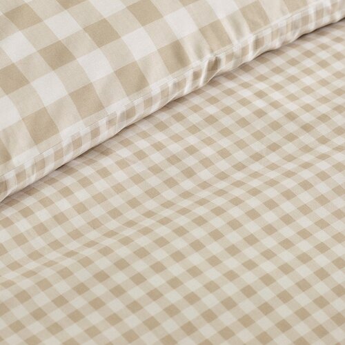 Catherine Lansfield Bež 3-delna posteljnina za zakonsko posteljo 200x200 cm Bamford Gingham Check &amp;ndash; Slike