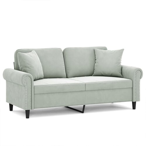 Maison Chic kavč - Sofa - Kanape dvosed z okrasnimi blazinami svetlo siv 140 cm žamet, (21727686) Cene