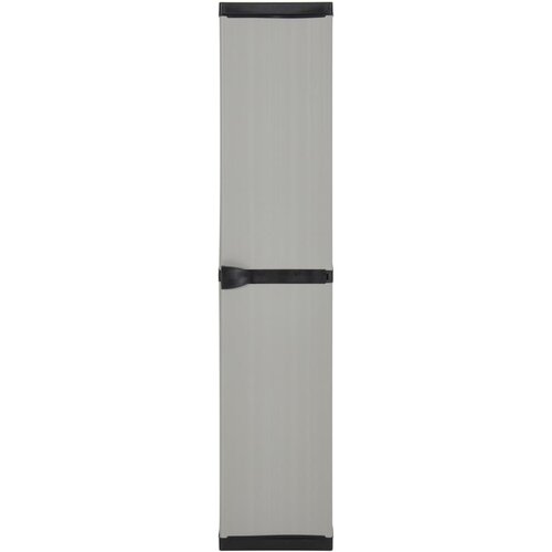  Vrtni ormarić za pohranu s 3 police sivo-crni 34 x 40 x 168 cm Slike